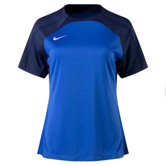 Nike Women's Strike III Soccer Jersey Dri-Fit Blue Short Sleeve Size L - NWT $50 - Picture 1 of 13